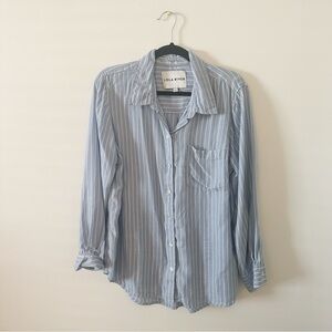 Lola River Striped Long Sleeve Button Down Shirt Size Large